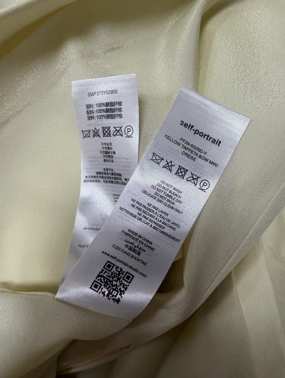 Self PortraitYellow Taffeta Bow Mini Dress - Picture 16 of 16